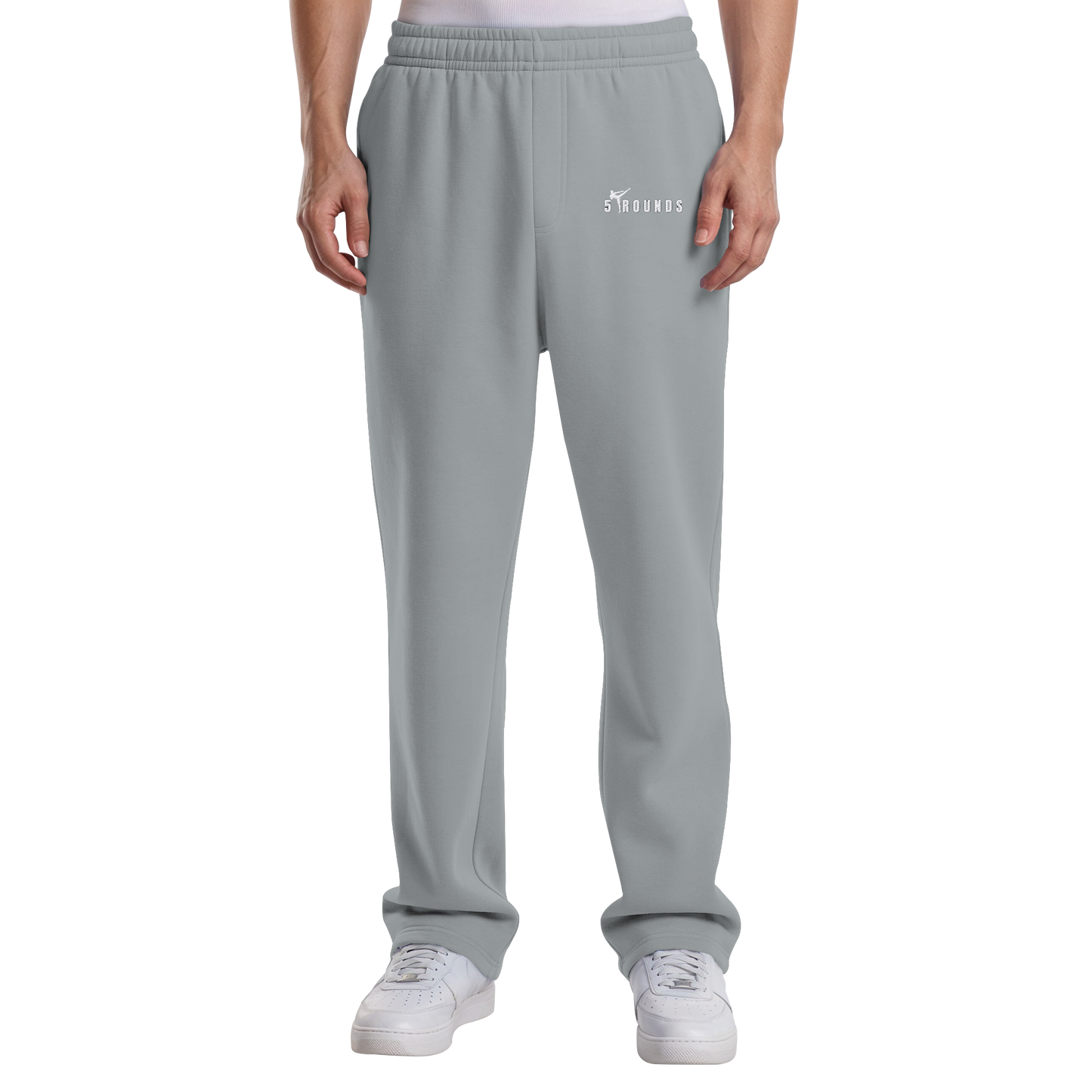 5 ROUNDS Logo Weis  - Fluffy Track Sweatpants