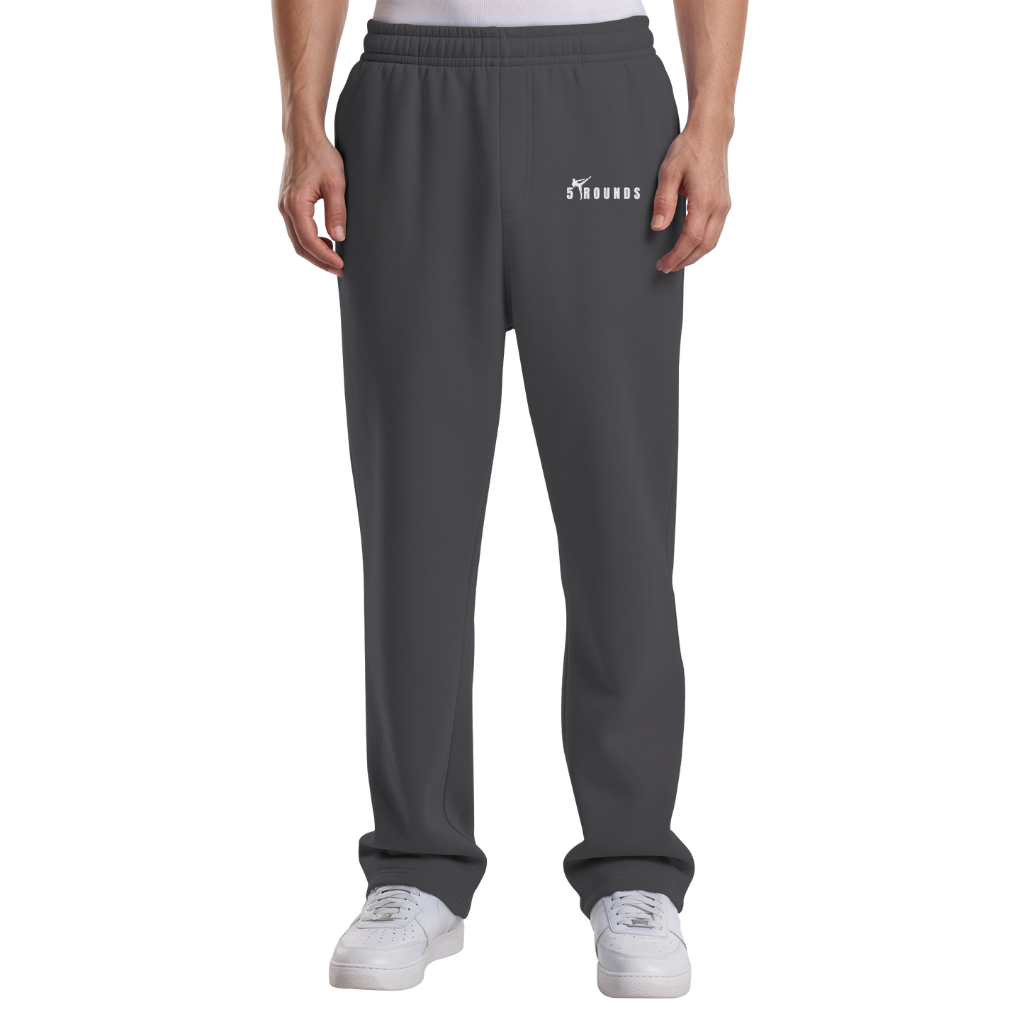5 ROUNDS Logo Weis  - Fluffy Track Sweatpants
