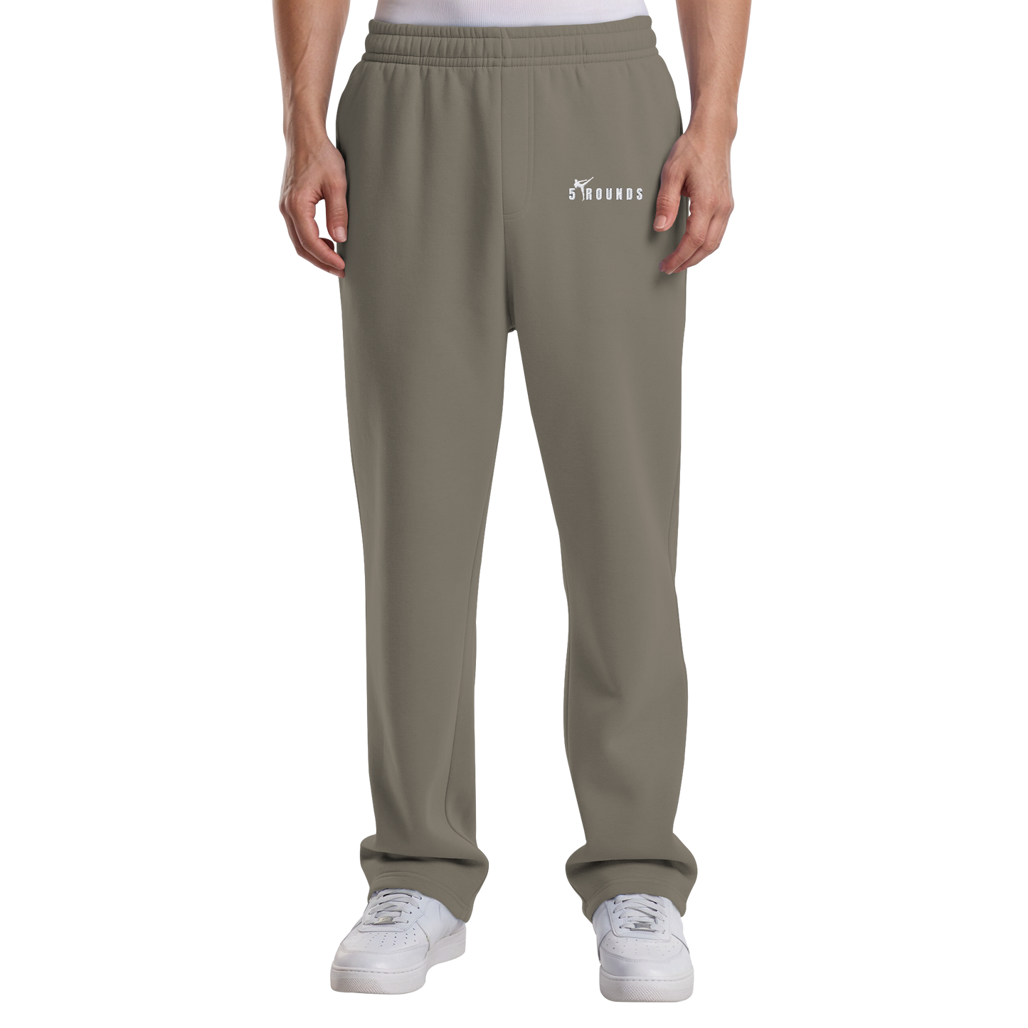 5 ROUNDS Logo Weis  - Fluffy Track Sweatpants