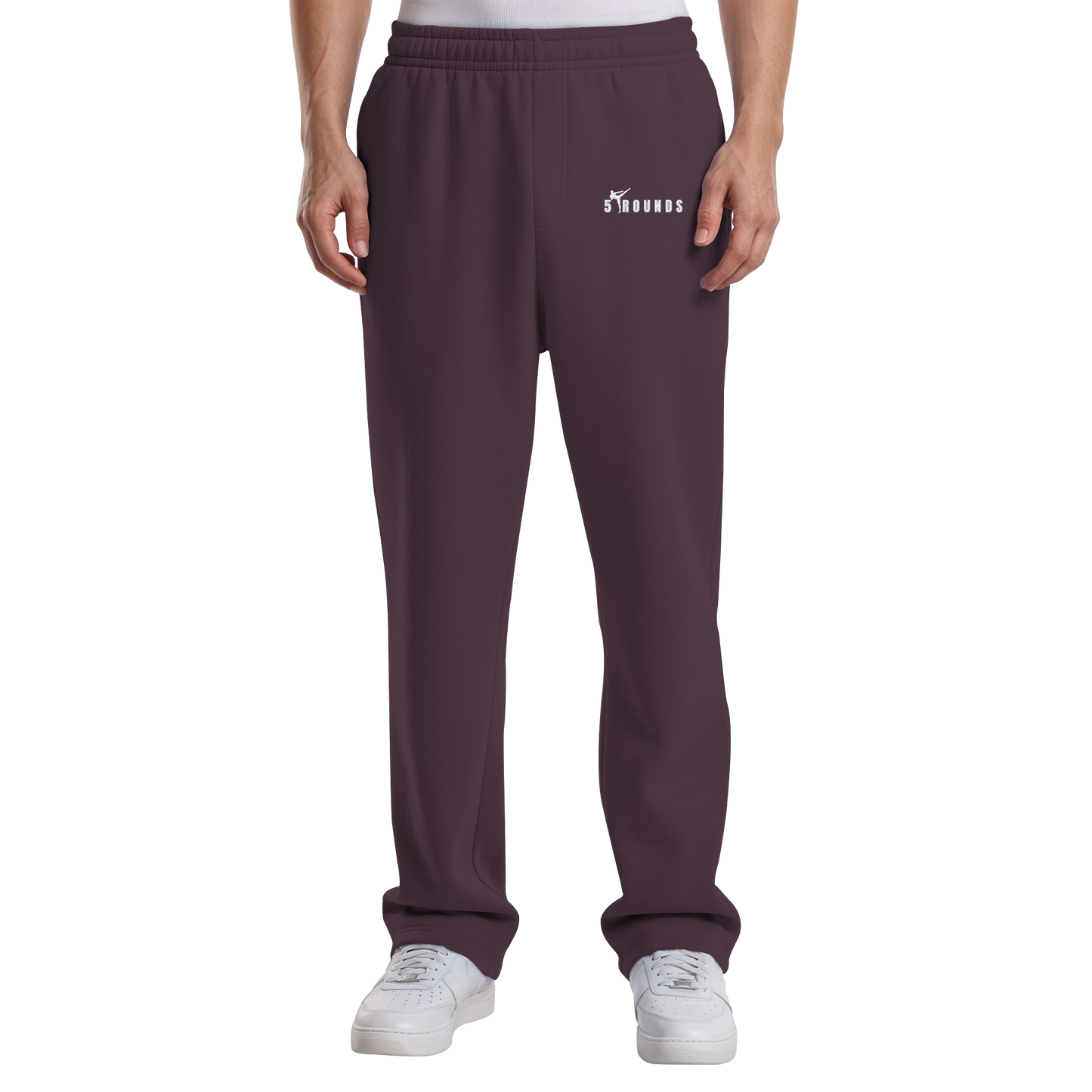 5 ROUNDS Logo Weis  - Fluffy Track Sweatpants