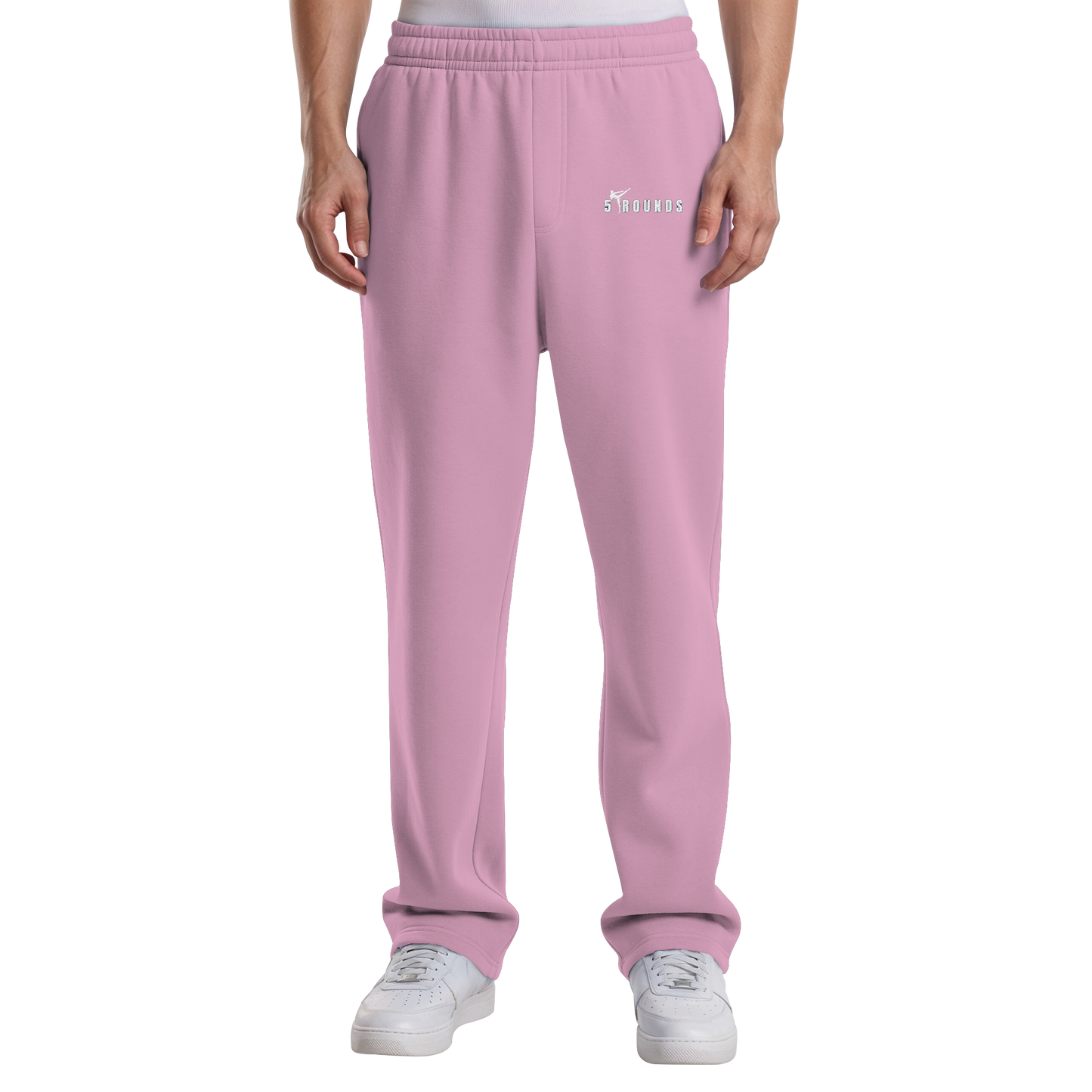 5 ROUNDS Logo Weis  - Fluffy Track Sweatpants