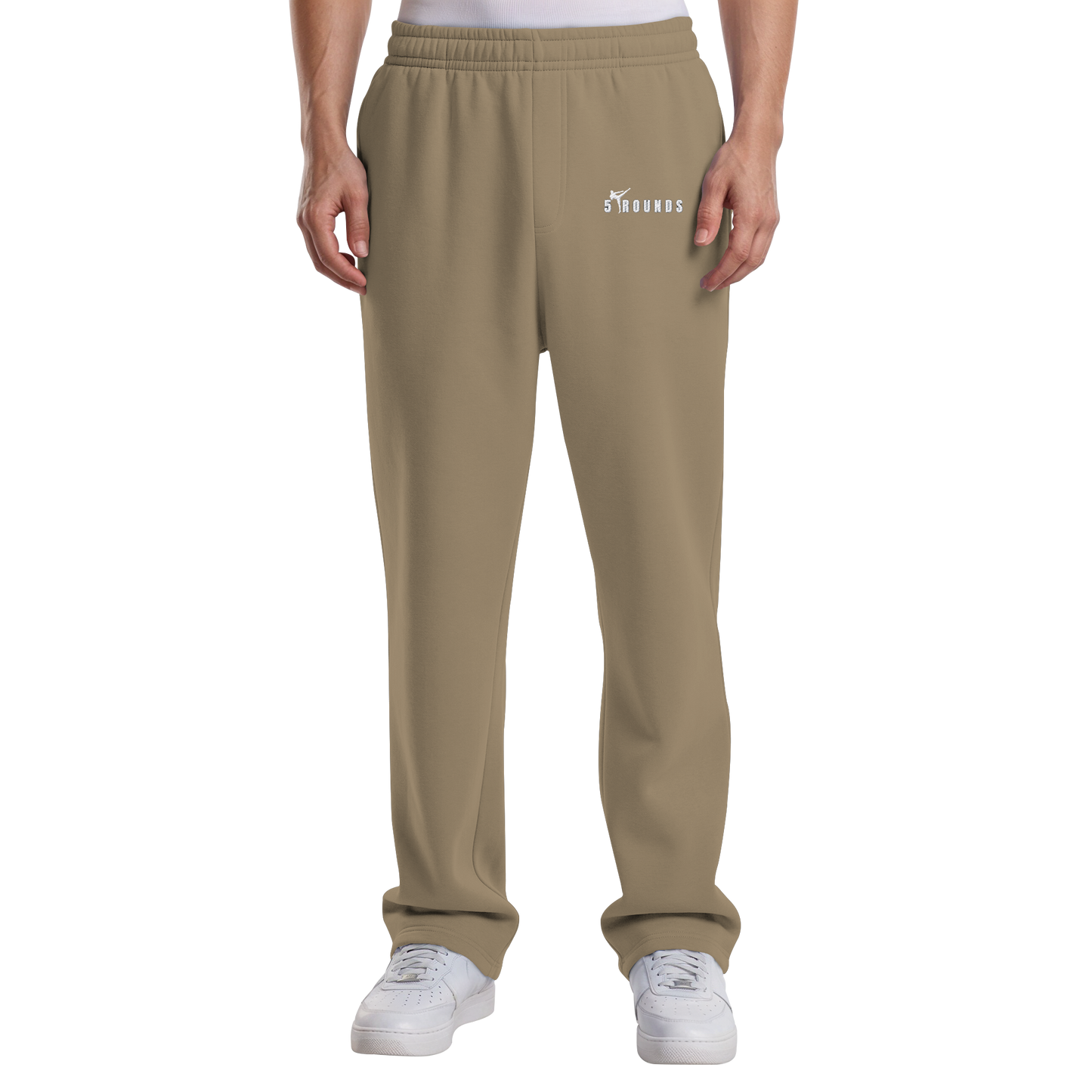 5 ROUNDS Logo Weis  - Fluffy Track Sweatpants