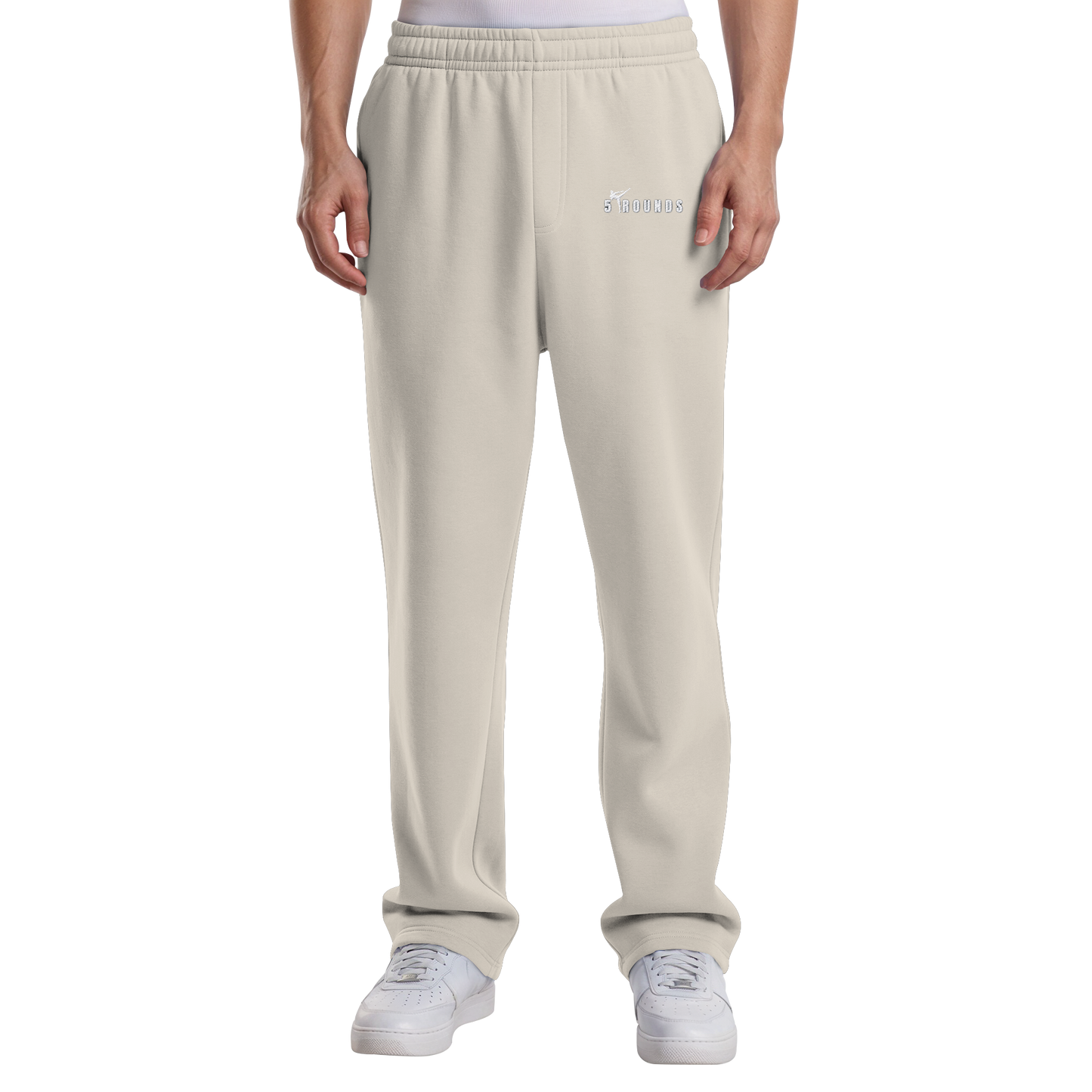 5 ROUNDS Logo Weis  - Fluffy Track Sweatpants