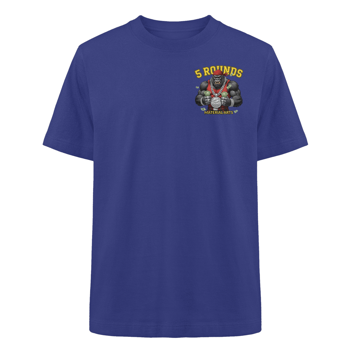 5 ROUNDS Vorne DTF hinten DTF Print 5 Rounds Fighter gorilla , macht chas money im Material Arts Kämpfen. - Heavy Oversized Organic Shirt
