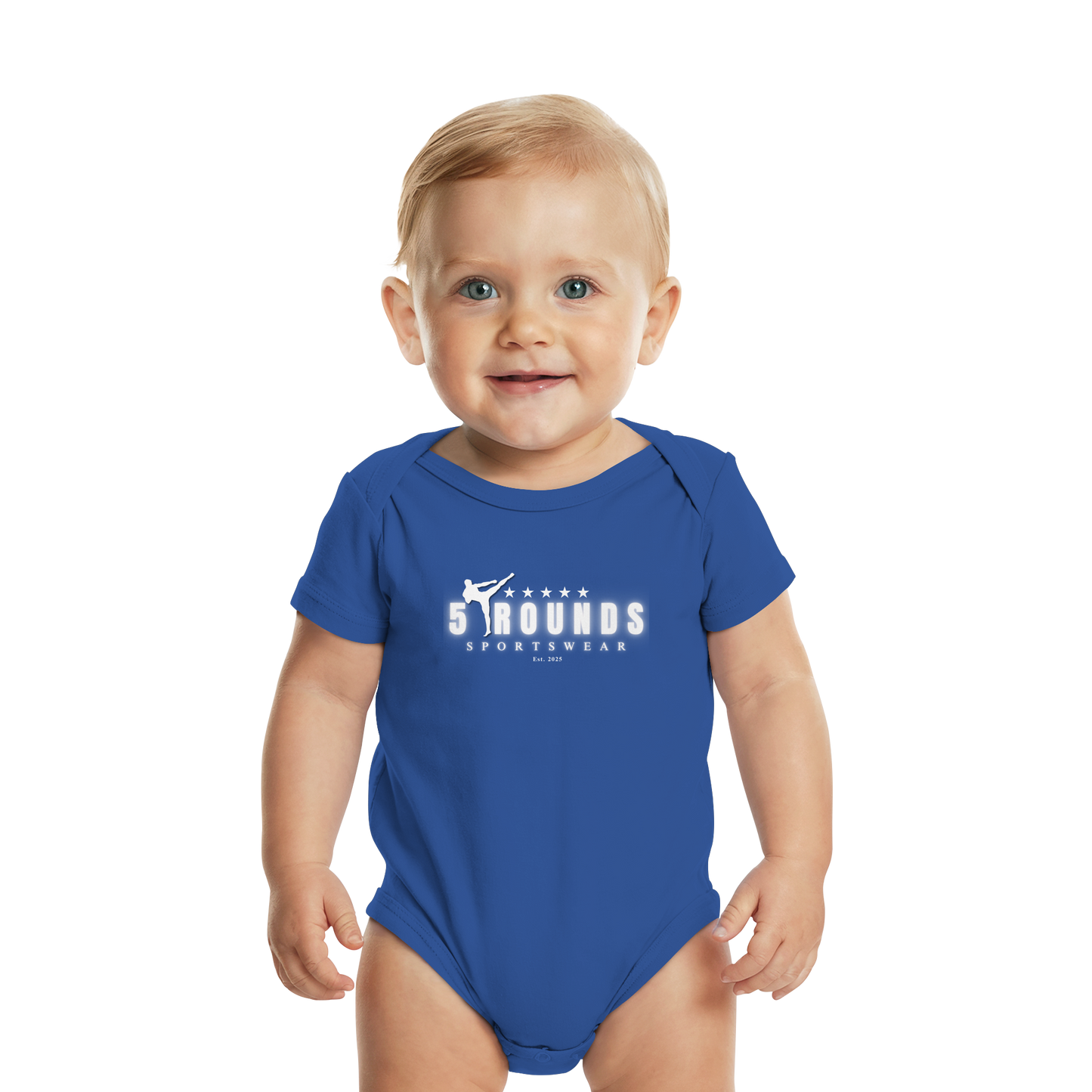 5 ROUNDS Logo Weis  - Organic Baby Bodysuit