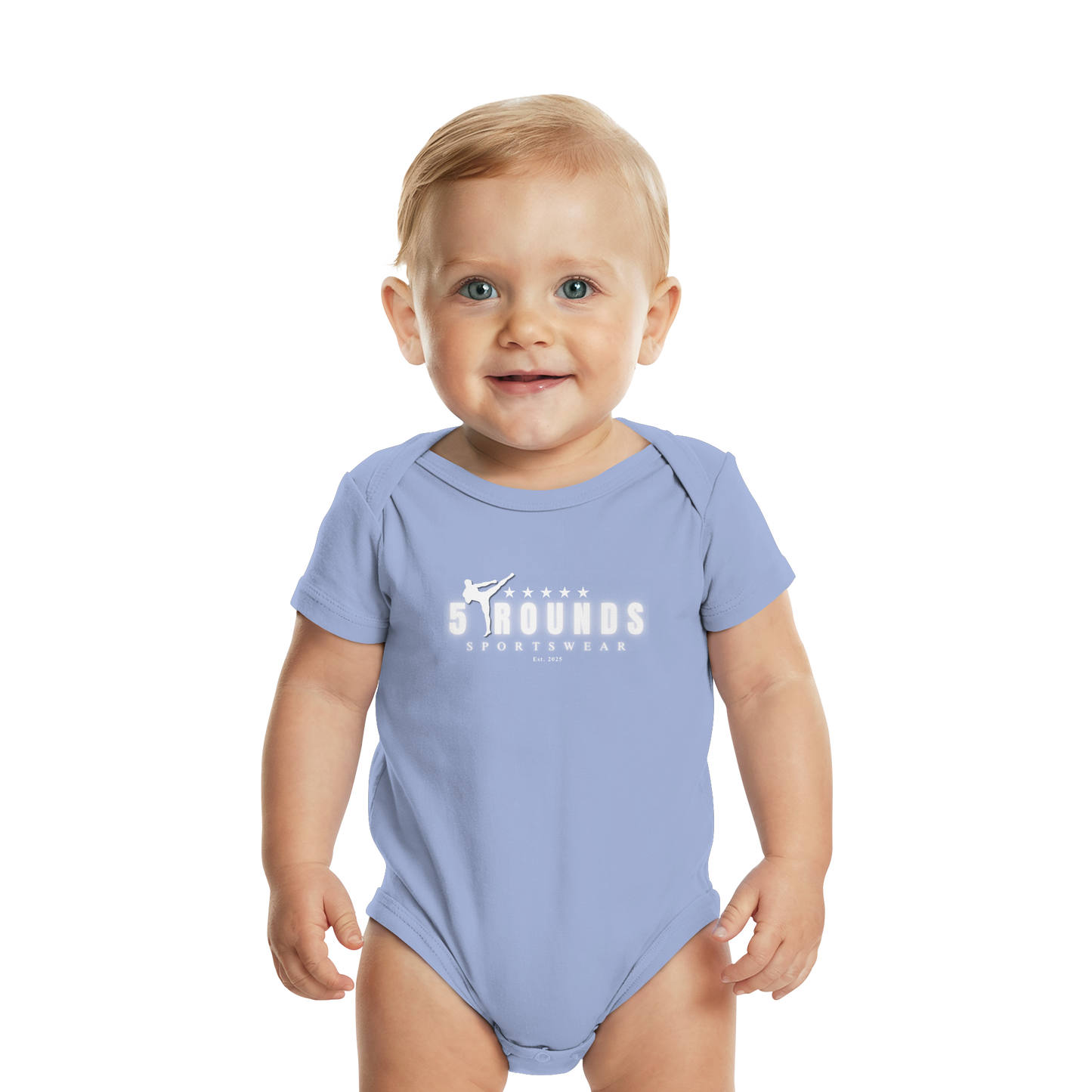 5 ROUNDS Logo Weis  - Organic Baby Bodysuit