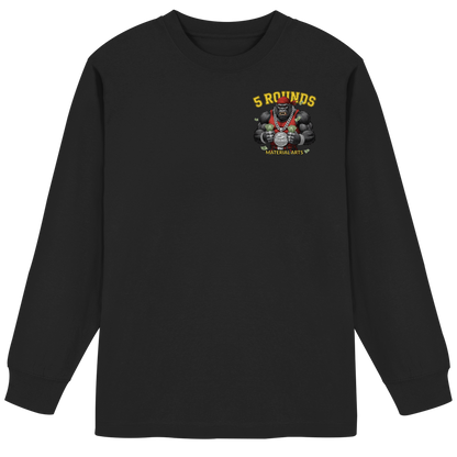5 ROUNDS Vorne DTF hinten DTF Print 5 Rounds Fighter gorilla , macht chas money im Material Arts Kämpfen. - Organic Heavy Oversized Longsleeve T-Shirt