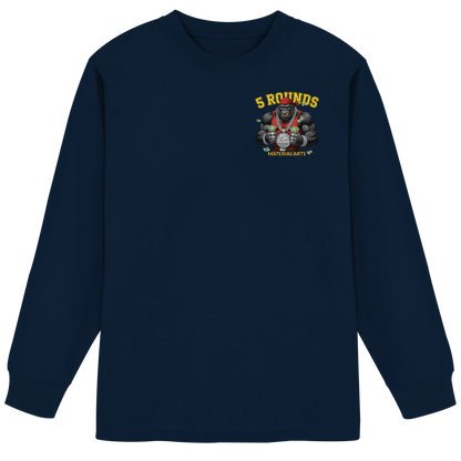5 ROUNDS Vorne DTF hinten DTF Print 5 Rounds Fighter gorilla , macht chas money im Material Arts Kämpfen. - Organic Heavy Oversized Longsleeve T-Shirt