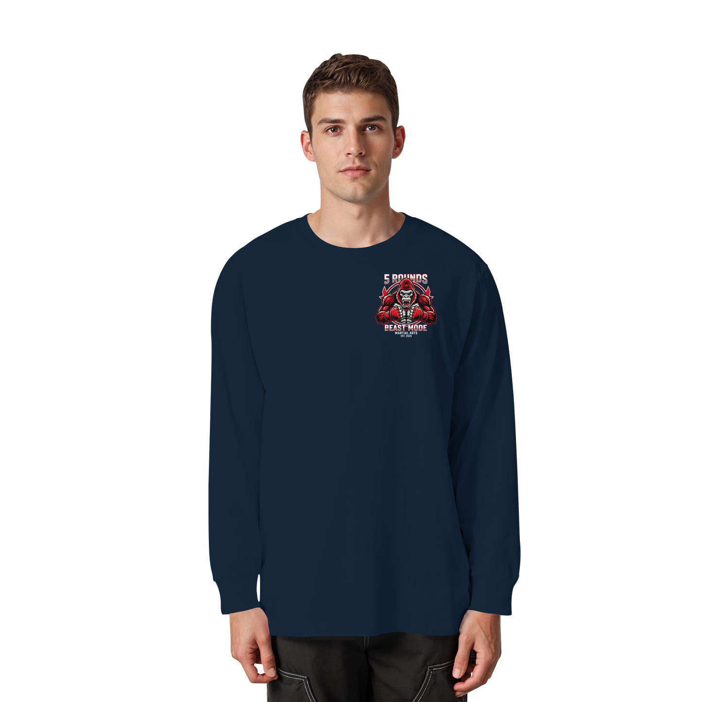 5 ROUNDS BEAST MODE Gorilla Organic Heavy Oversized Longsleeve