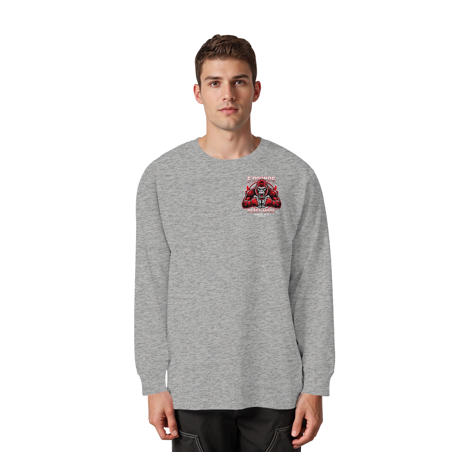 5 ROUNDS BEAST MODE Gorilla Organic Heavy Oversized Longsleeve