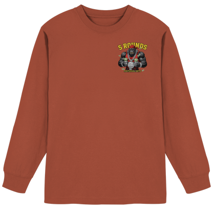 5 ROUNDS Vorne DTF hinten DTF Print 5 Rounds Fighter gorilla , macht chas money im Material Arts Kämpfen. - Organic Heavy Oversized Longsleeve T-Shirt