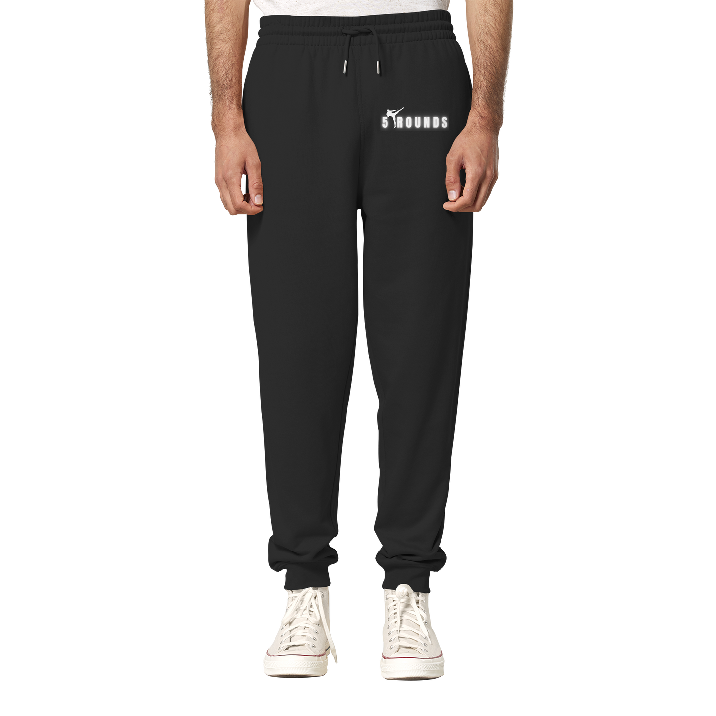 5 ROUNDS Logo Weis  - Organic Jogger Pants