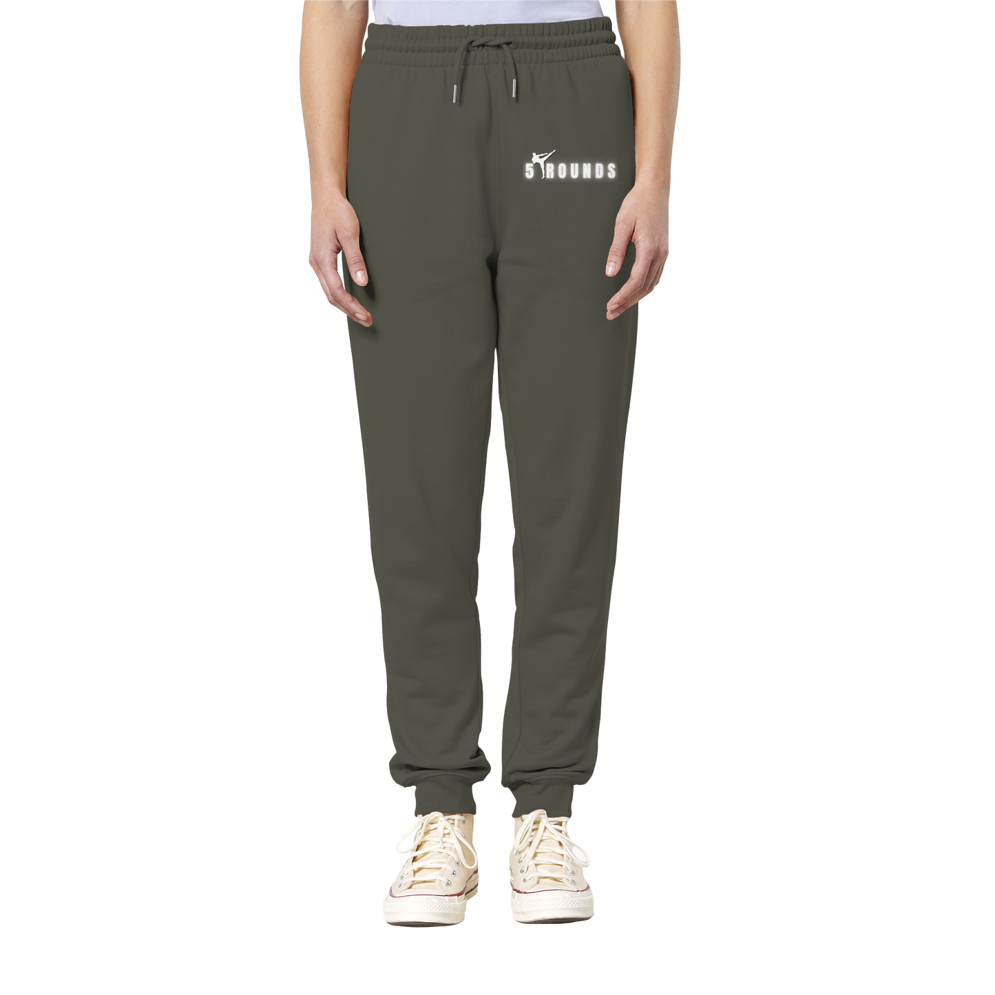 5 ROUNDS Logo Weis  - Organic Jogger Pants