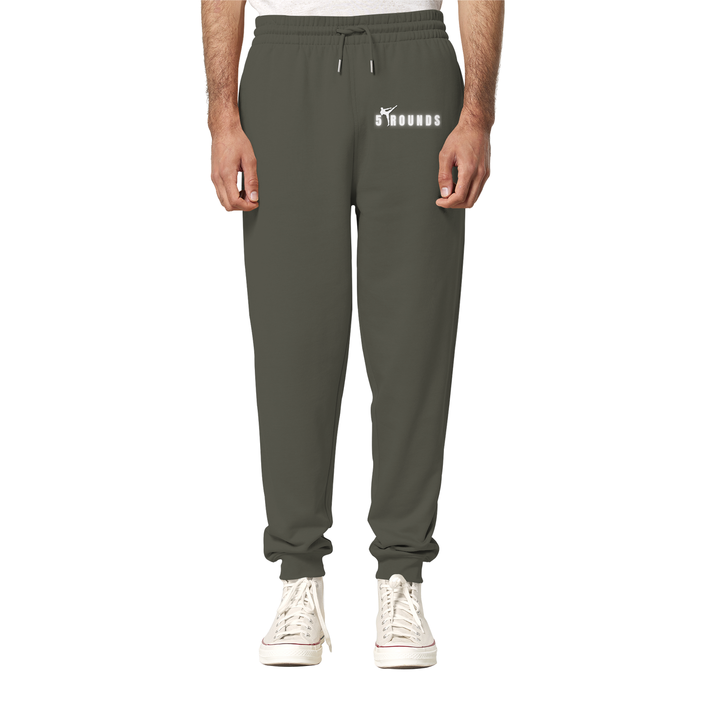 5 ROUNDS Logo Weis  - Organic Jogger Pants