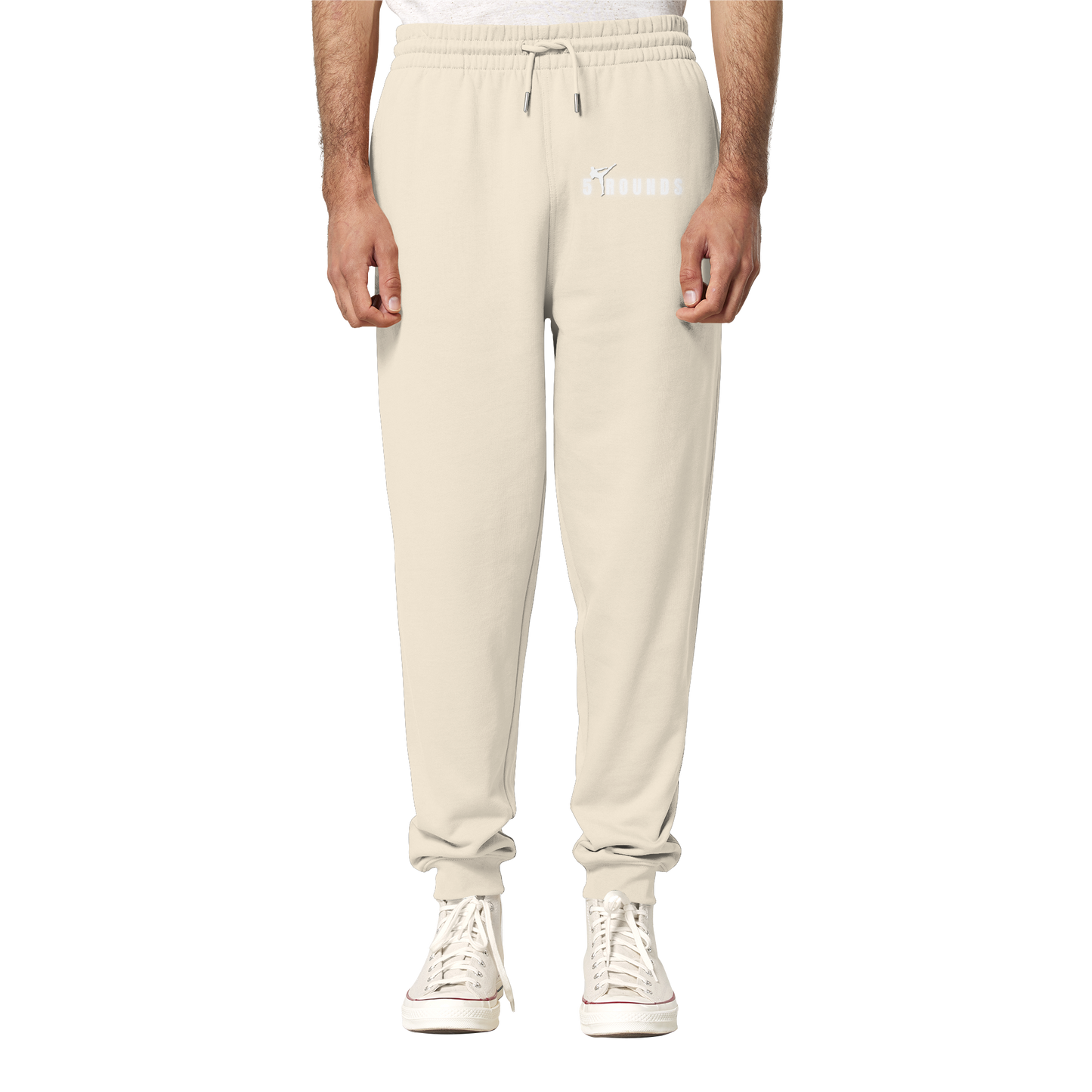 5 ROUNDS Logo Weis  - Organic Jogger Pants