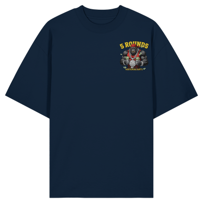 5 ROUNDS Vorne DTF hinten DTF Print 5 Rounds Fighter gorilla , macht chas money im Material Arts Kämpfen. - Organic Oversize Shirt