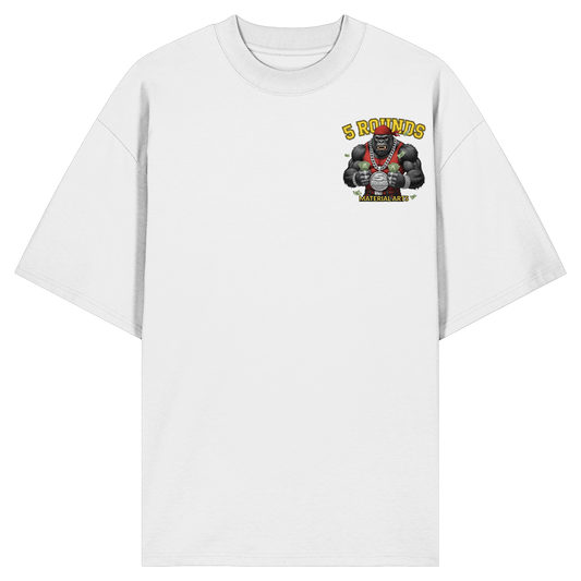 5 ROUNDS Vorne DTF hinten DTF Print 5 Rounds Fighter gorilla , macht chas money im Material Arts Kämpfen. - Organic Oversize Shirt