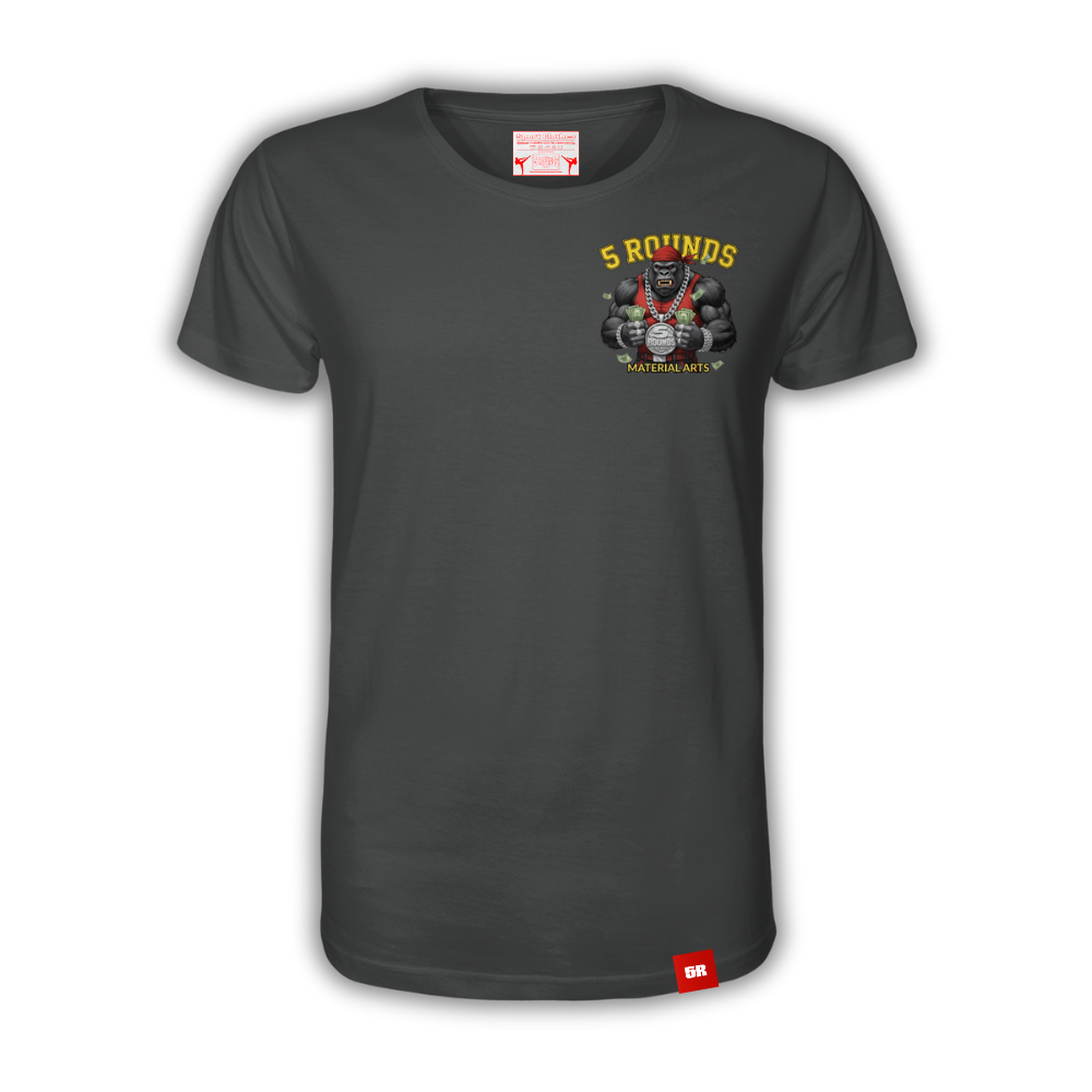 5 ROUNDS Gorilla Fighter T-Shirt - Premium Bio-Baumwolle mit DTF-Druck