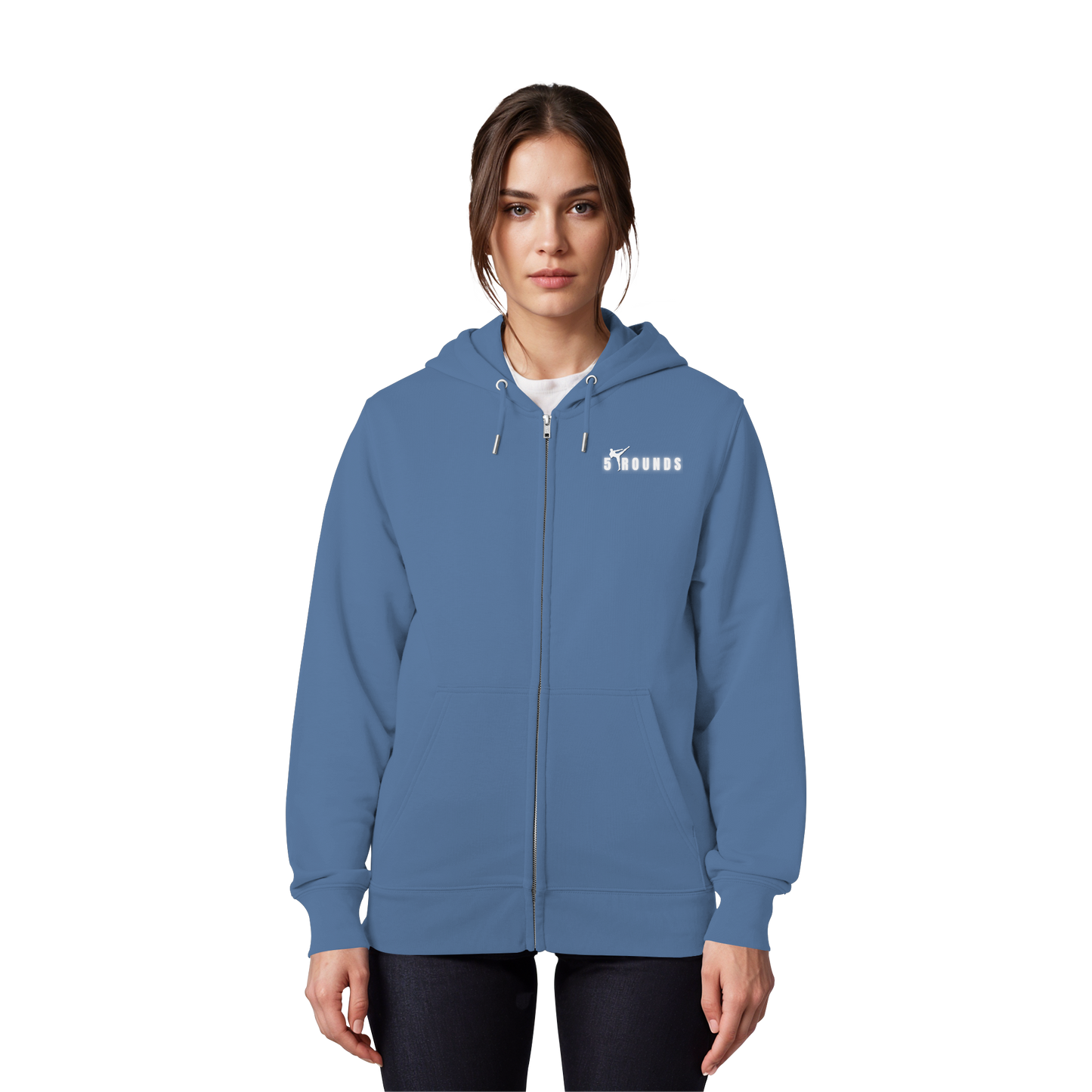 5 ROUNDS Logo Weis  - Organic Zipper