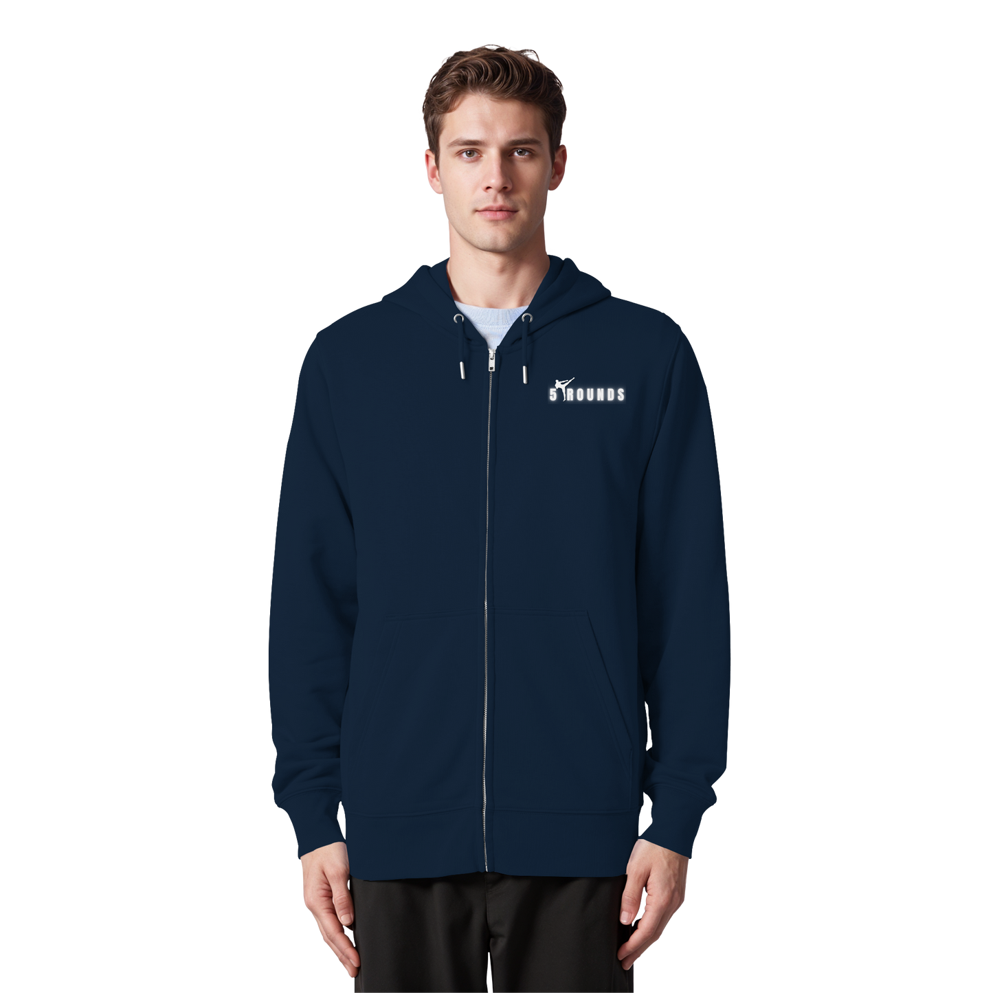 5 ROUNDS Logo Weis  - Organic Zipper
