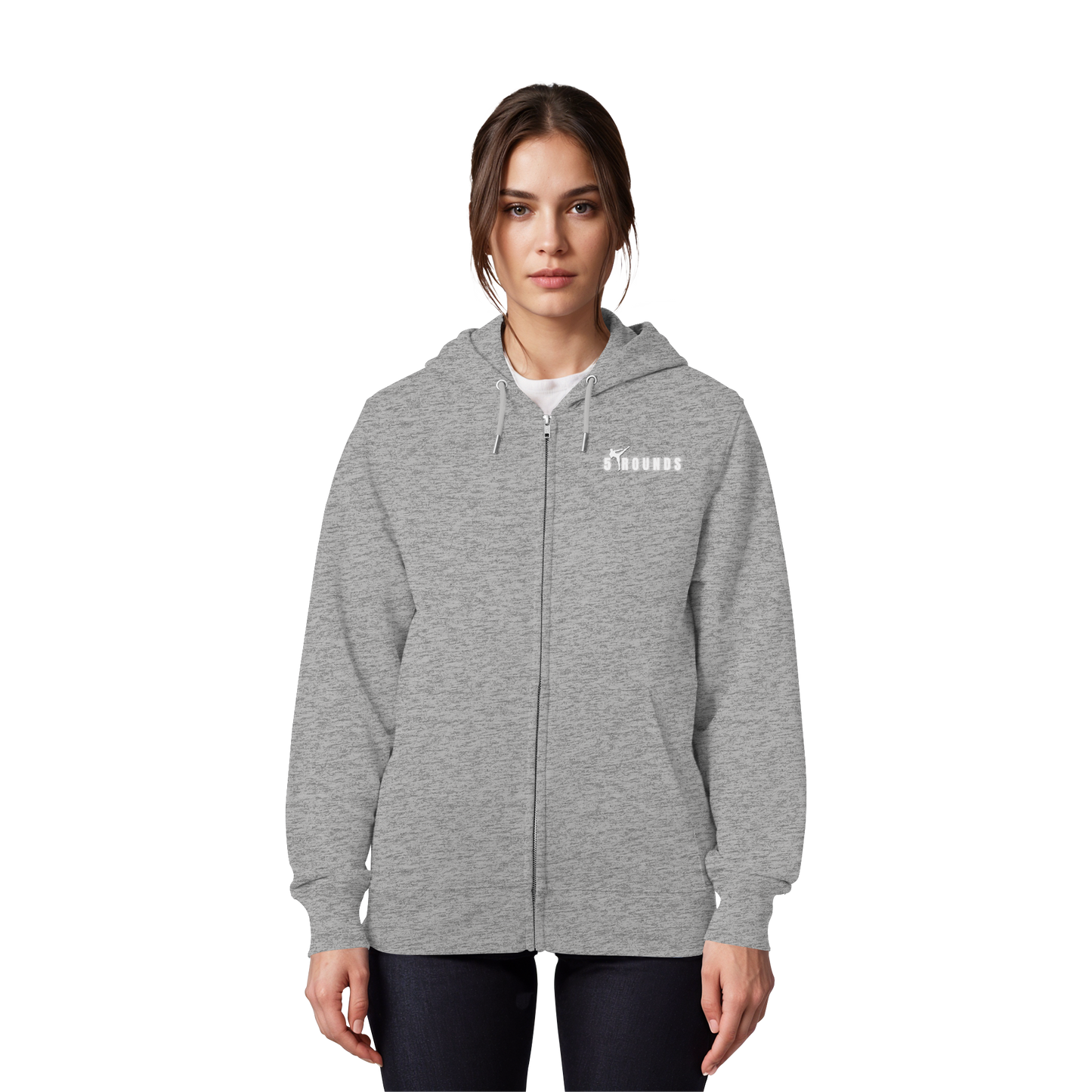 5 ROUNDS Logo Weis  - Organic Zipper