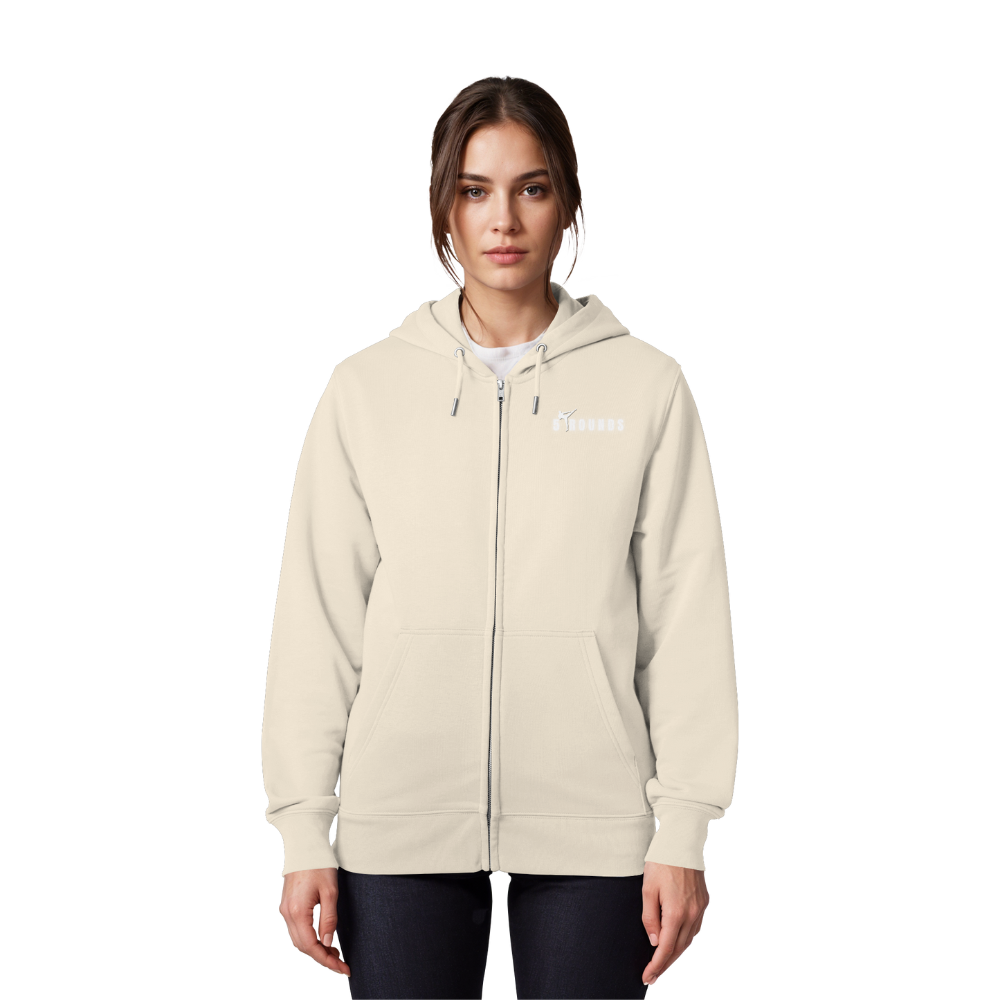 5 ROUNDS Logo Weis  - Organic Zipper