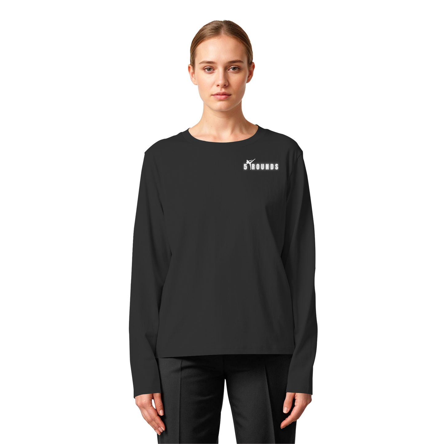 5 ROUNDS Womens Organic Longsleeve T-Shirt – Premium Bio-Langarmshirt