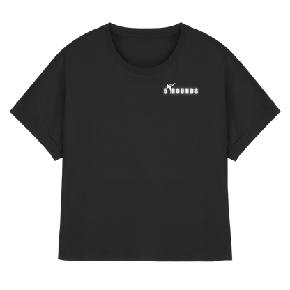 5 ROUNDS Womens Organic Rolled Sleeves T-Shirt – Premium Oversized Bio-Shirt