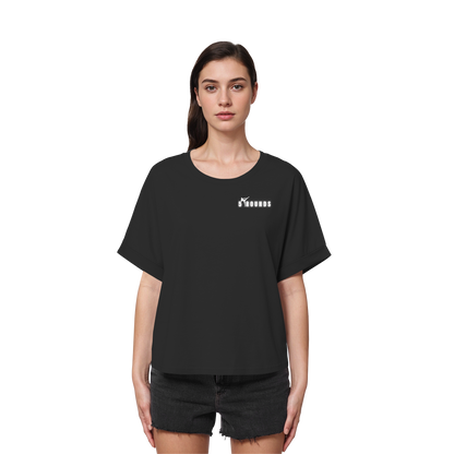 5 ROUNDS Womens Organic Rolled Sleeves T-Shirt – Premium Oversized Bio-Shirt