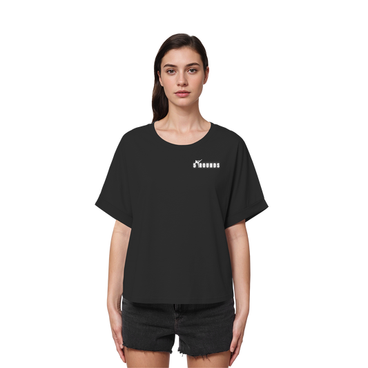 5 ROUNDS Womens Organic Rolled Sleeves T-Shirt – Premium Oversized Bio-Shirt