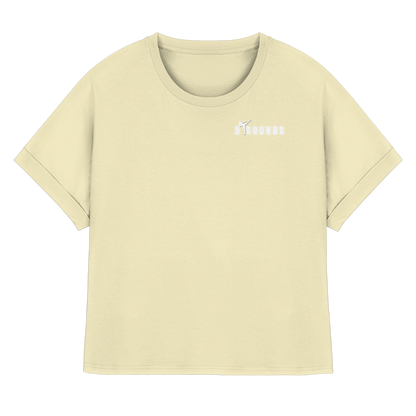 5 ROUNDS Womens Organic Rolled Sleeves T-Shirt – Premium Oversized Bio-Shirt