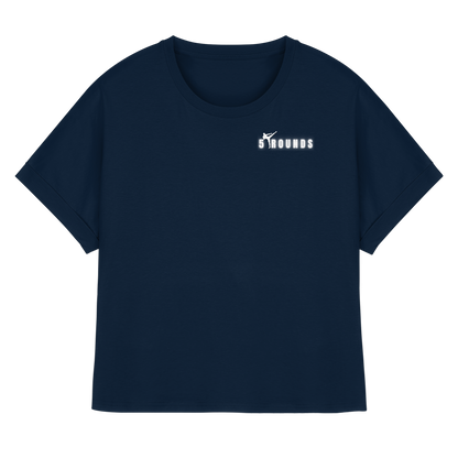 5 ROUNDS Womens Organic Rolled Sleeves T-Shirt – Premium Oversized Bio-Shirt