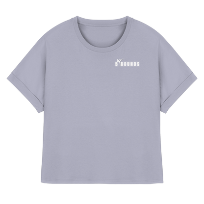 5 ROUNDS Womens Organic Rolled Sleeves T-Shirt – Premium Oversized Bio-Shirt